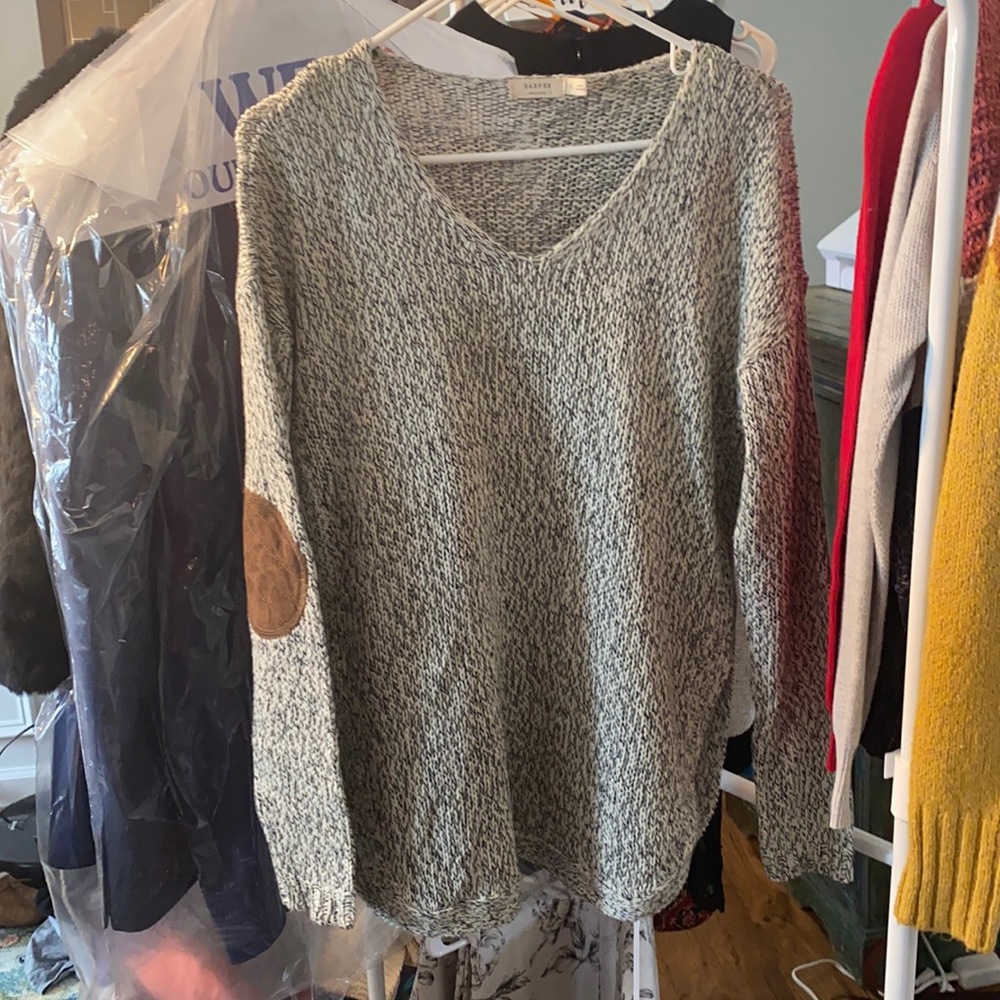 Elbow patch sweater